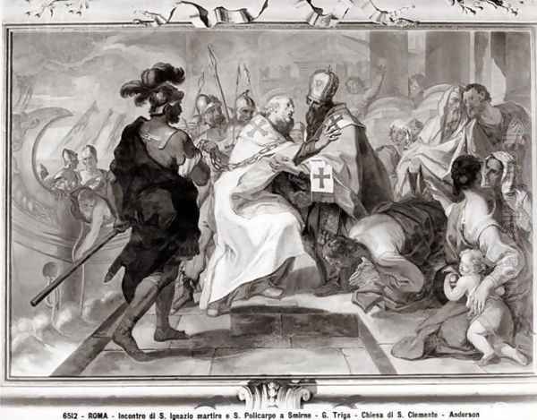 The Meeting of St. Ignatius of Antioch d.c.107 AD and St. Polycarp of Smyrna c.69-c.155 AD - view 1