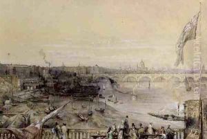 The Thames from Hungerford Market, 1836 by Louis Desire Thienon