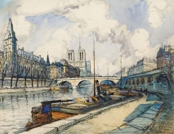 La Seine Vue De Notre Dame. - view 1