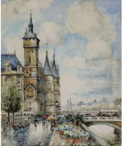 Les Quais De La Monnaie, Paris Et Le Marche Aux Fleurs by Frank Will
