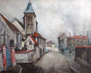 Rue De Village Avec Eglise