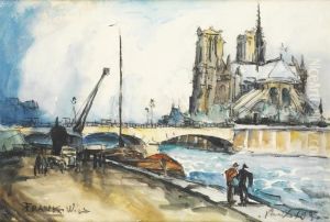 Paris Les Quais Et Notre Dame by Frank Will