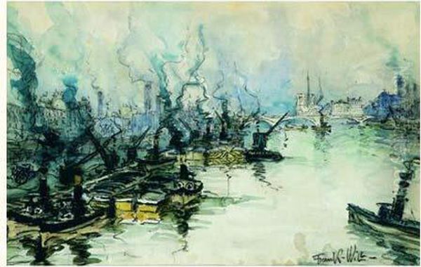 Paris, Peniches A Quai - view 1