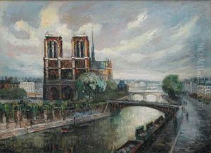 Coup De Soleil Sur Notre Dame Et La Seine A Paris by Frank Will