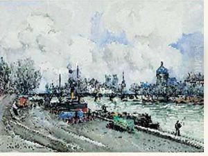 Paris, Les Quais La Passerelle Des Arts,1928 by Frank Will
