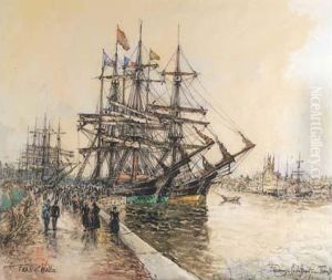 "fecamp, Le Depart Pour Terre-neuve". by Frank Will