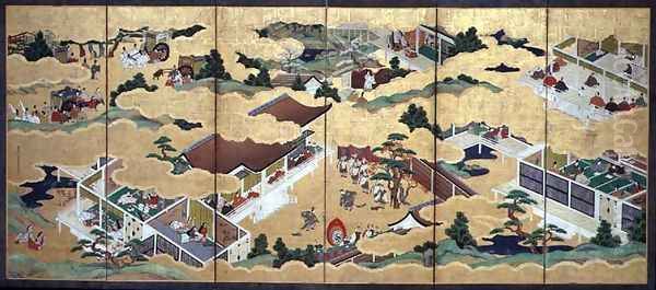 Scenes from The Tale of Genji, six-fold screen, Edo Period, 1677 2 - view 1