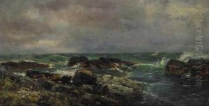 Stormy Seascape With Rocks
