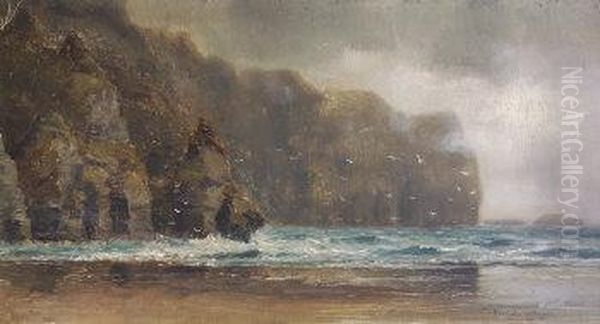 Chimney Rocks And Minann Cliffs From Keel Strand - view 1