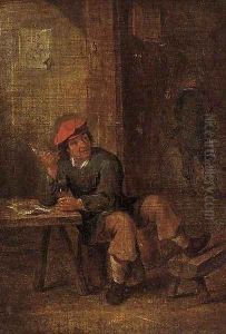 A peasant enjoying a smoke in a tavern by David Teniers