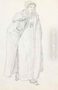 Studie zu 'Sortie d'eglise en hiver', um 1826