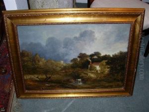 A Farm With Cattle To The Foreground by Edward Charles Williams