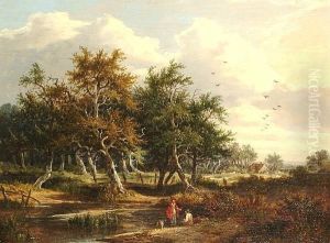 Figures By A Pool; Figures On A Lane.