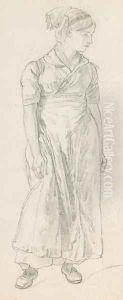 Jeune fille debout by Wolfgang-Adam Toepffer