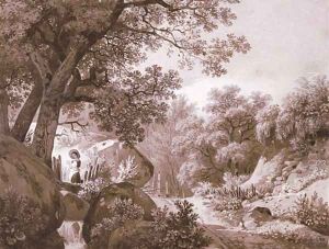 Jeune fille a la cascade, 1844 by Wolfgang-Adam Toepffer