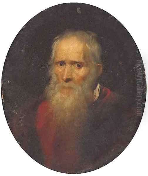 Portrait of a gentleman, bust-length, in a red coat - view 1