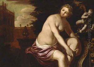 The bath of Bathsheba by Domenico Tintoretto