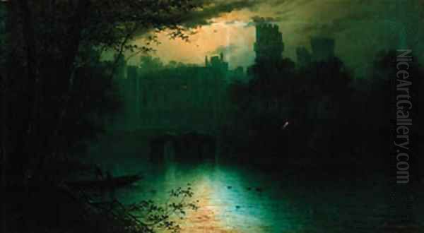 Warwick Castle by night - view 1