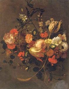 Roses, tulips, violets, poppies and other flowers by Gaspar Thielens
