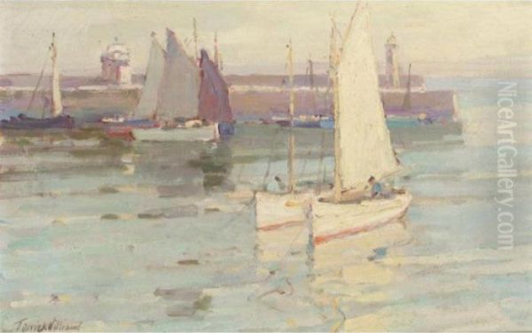 Sailing Boats By A Jetty - view 1