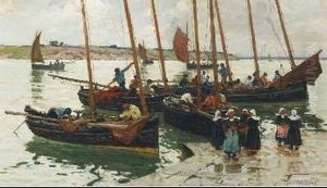 Arrival Of Sardine Boats, Concarneau by Terrick John Williams