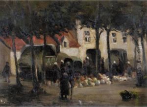 Continental Market Scene by Terrick John Williams