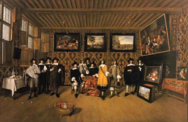 A group portrait of twelve gentlemen in an interior - view 1