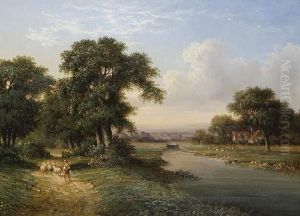 Figures Beside A Riverbank
