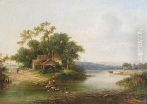Figures Gathering Wood In A Landscape