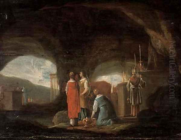 A grotto with a pagan sacrifice - view 1
