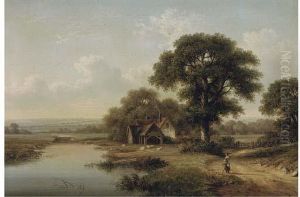 Figure On A Beaten Track, A
Cottage And Sheep Beyond; And Childrenplaying On A Track, A River Beyond Figure On A Beaten Track, A
Cottage And Sheep Beyond; And Childrenplaying On A Track, A River Beyond