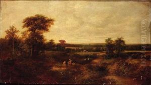 Children Resting By A Track, Harvesters Beyond
