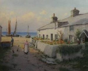 Coastal Scene With Cottages
