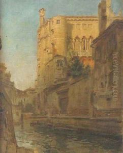 A Venetian backwater, late afternoon by Albert Tschautsch