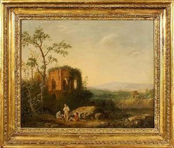 "paesaggio Italiano Con Tempio E Figure" - view 1