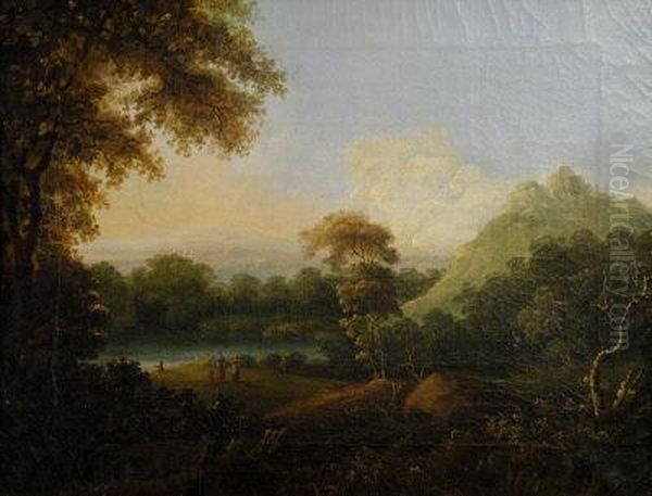 An Extensive River Landscape With Distant Castle - view 1