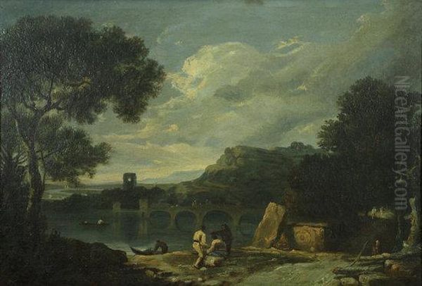 Landscape With Figures By Lake Avernus - view 1