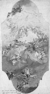 The Assumption of the Virgin with the Fall of the Rebel Angels A study for a ceiling decoration by Bartolommeo Tarsia