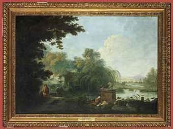 Solitude: A Wooded Landscape With Hermits - view 1
