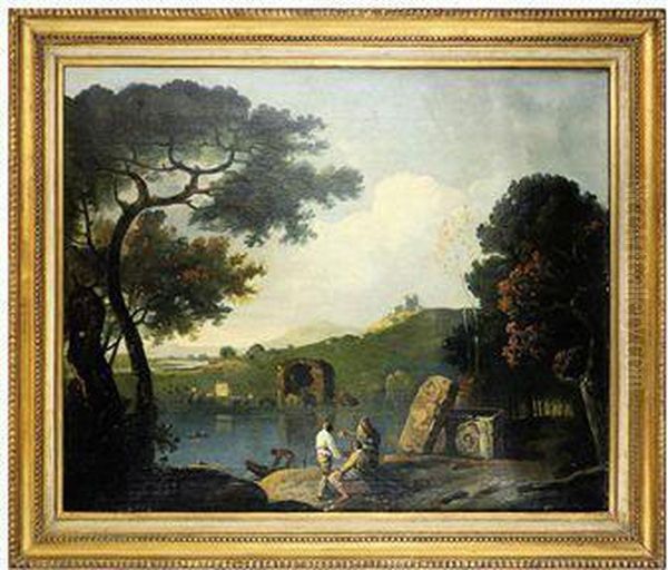 Figures In An Arcadian Landscape With Ruins - view 1