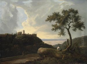 An Extensive Classical Landscape
With An Artist Sketching The Temple Of The Sibyl And The Temple Of
Tiburtius, Tivoli by Richard Wilson