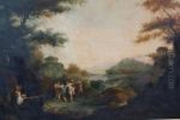 Classical Landscape With Bacchanaliandancers - view 1