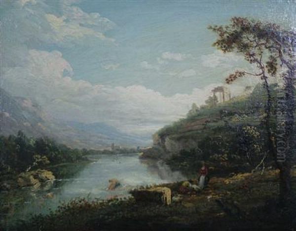Washerwomen In Classical Landscape - view 1