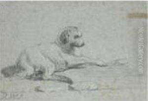 Study Of A Dog, Recto; Study Of A Recumbent Male Figure, Verso by Richard Wilson
