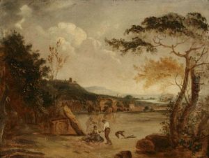 Figures In An Italianate Landscape by Richard Wilson