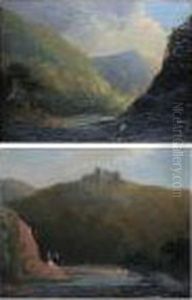"kilgarren Castle On The Twyvey", And "a View Of North Wales", A Pair by Richard Wilson