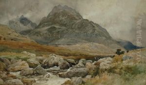View Near Llanberis North Wales by Edmund Morison Wimperis