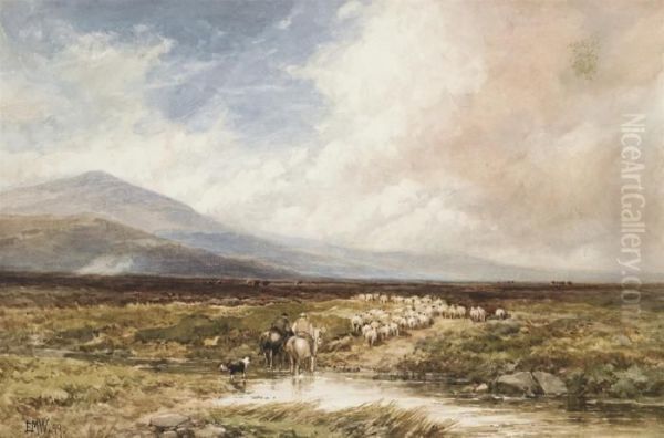 Driving Home The Flock, Dartmoor by Edmund Morison Wimperis