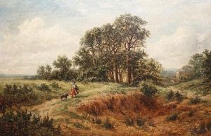 A Girl And Her Dog On A Country Path A Girl And Her Dog On A Country Path