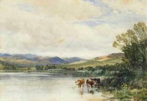 Frangil, Cornwall; River Scene by Edmund Morison Wimperis